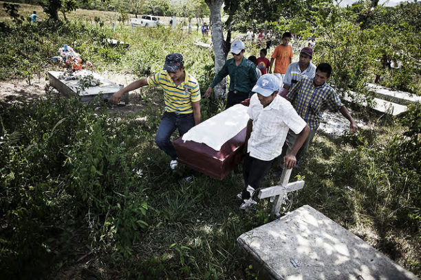 The funeral of a campesino and land reform activist, killed by paramilitaries allegedly acting on behalf of Miguel Fancusse Barjum, whose company received millions of dollars in loans from the World Bank's International Finance Corporation.