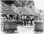 Zulu workers at De Beers diamond mines, Kimberley, South Africa, c1885. Artist: Anon